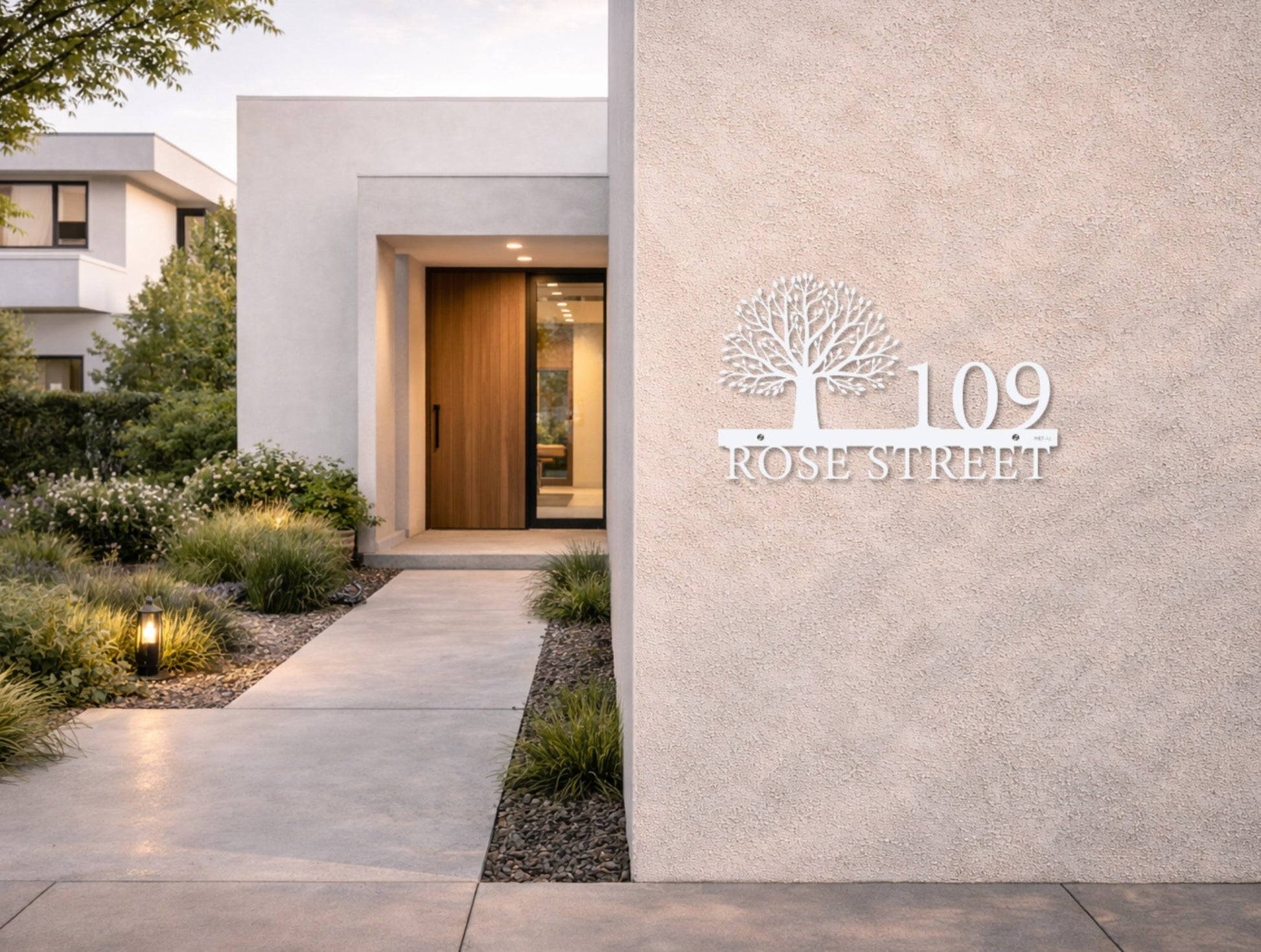 The Evergreen Metal House Number - MET - AL
