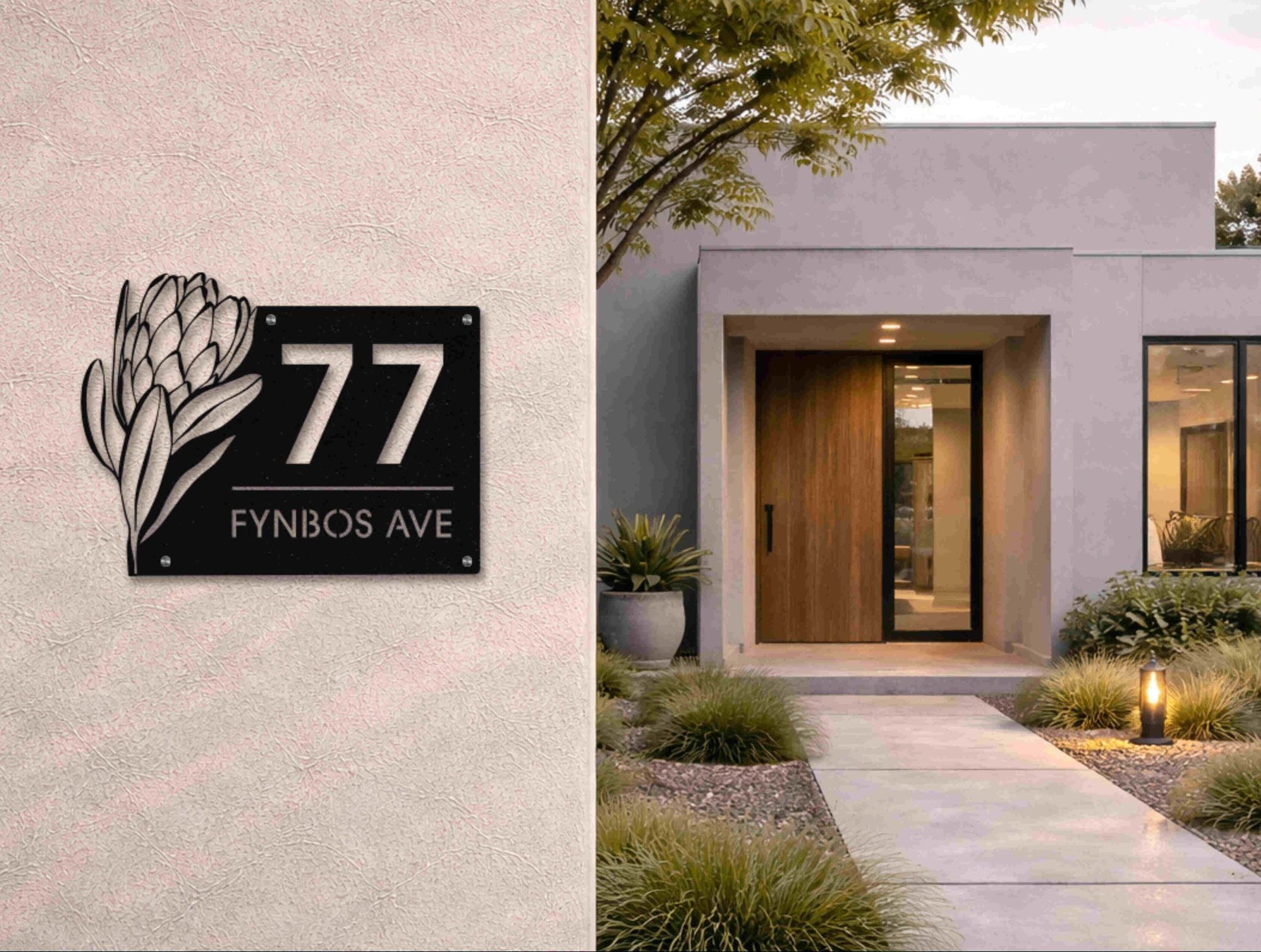 The Fynbos Metal House Number - MET - AL