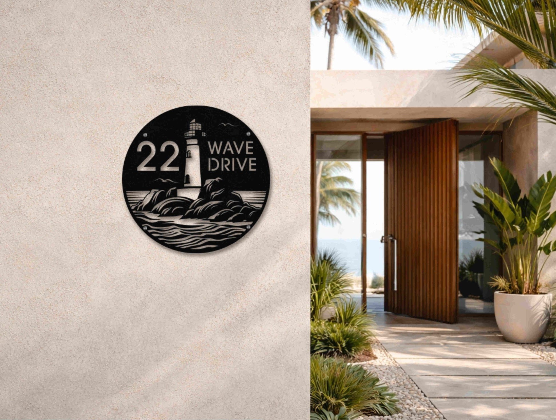 The Guiding Light Metal House Number - MET - AL