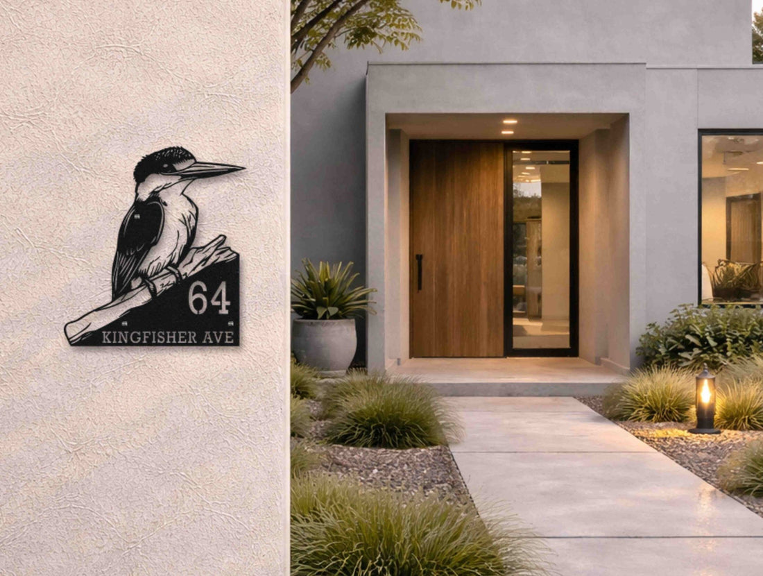 The Kingfisher Metal House Number - MET - AL