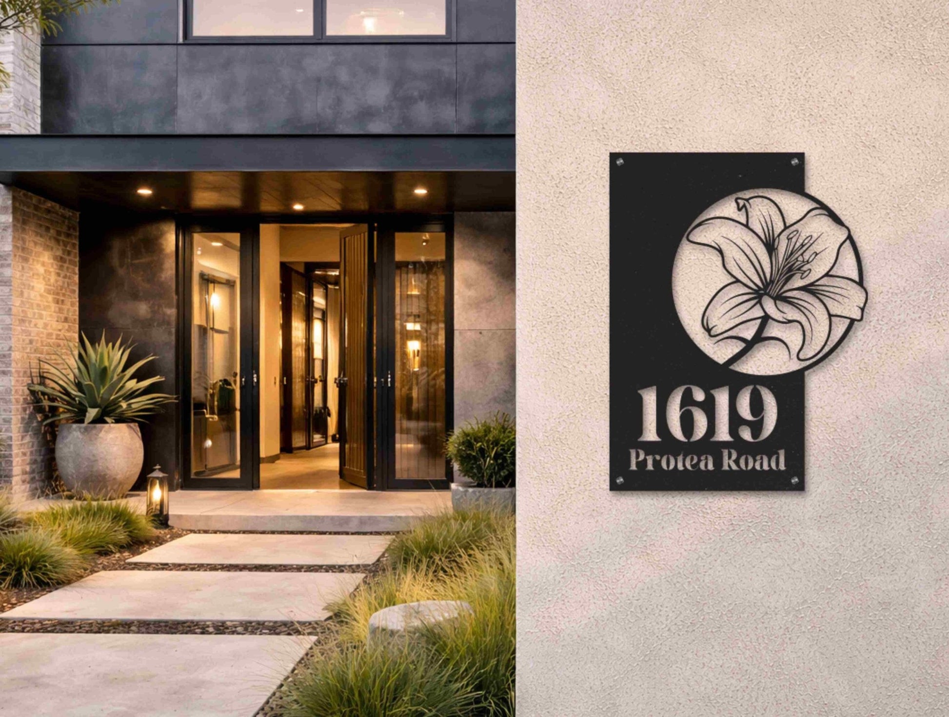 The Lily of The Valley - Lily Metal House Number - MET - AL