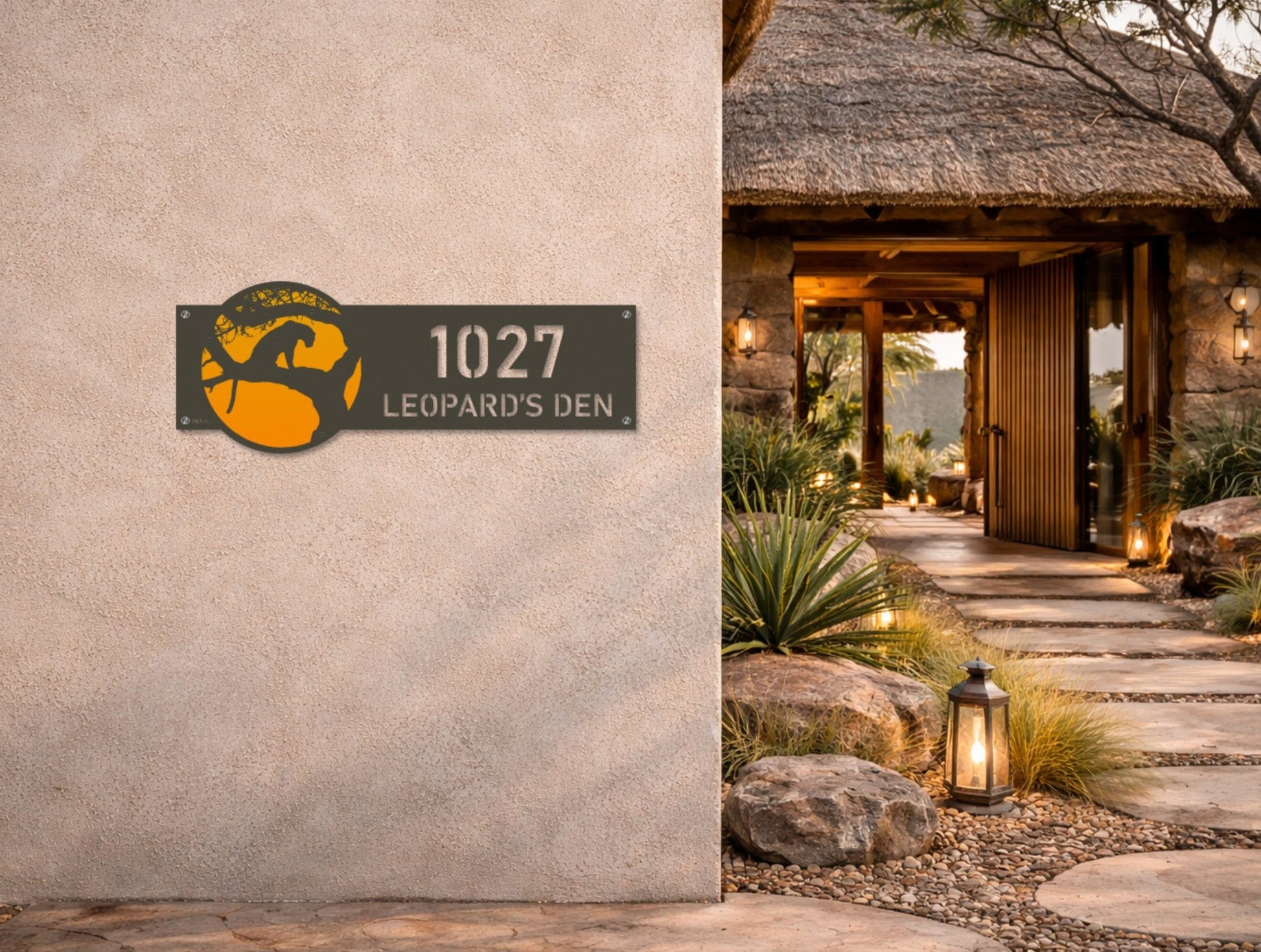 The Luxe Leopard Metal House Number - MET - AL