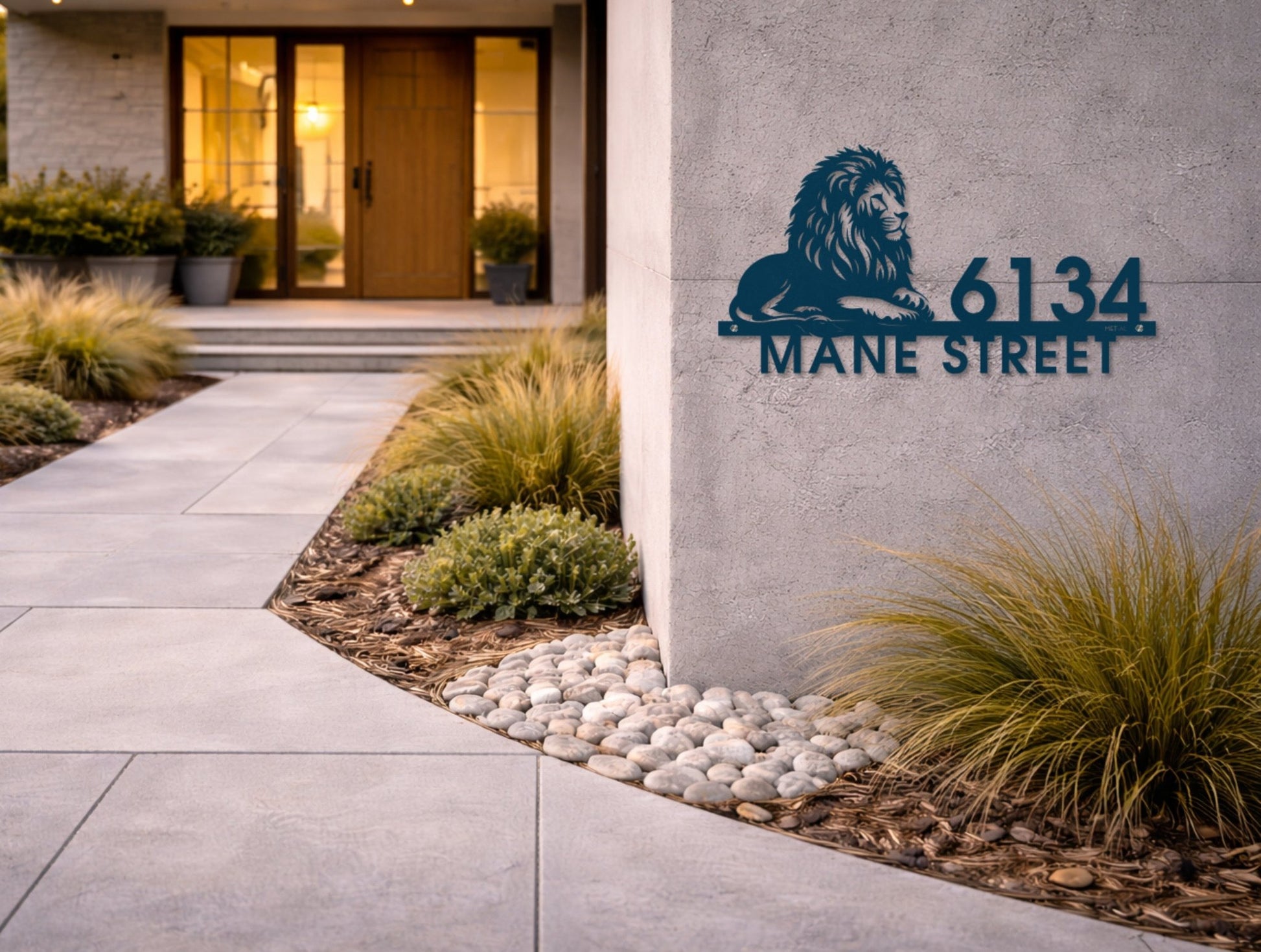 The Majestic Mane Metal House Number - MET - AL