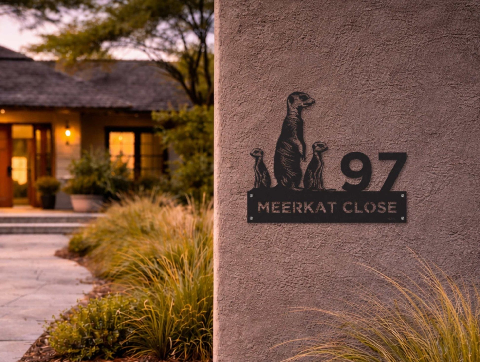The Meerkat Metal House Number - MET - AL