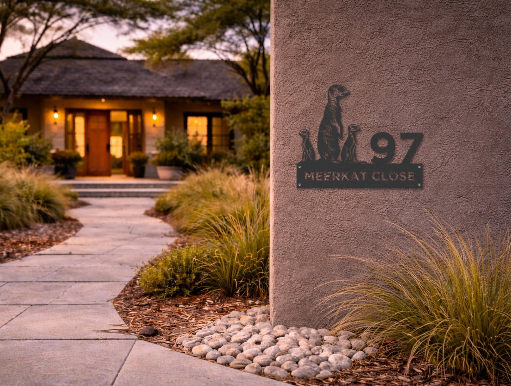 The Meerkat Metal House Number - MET - AL