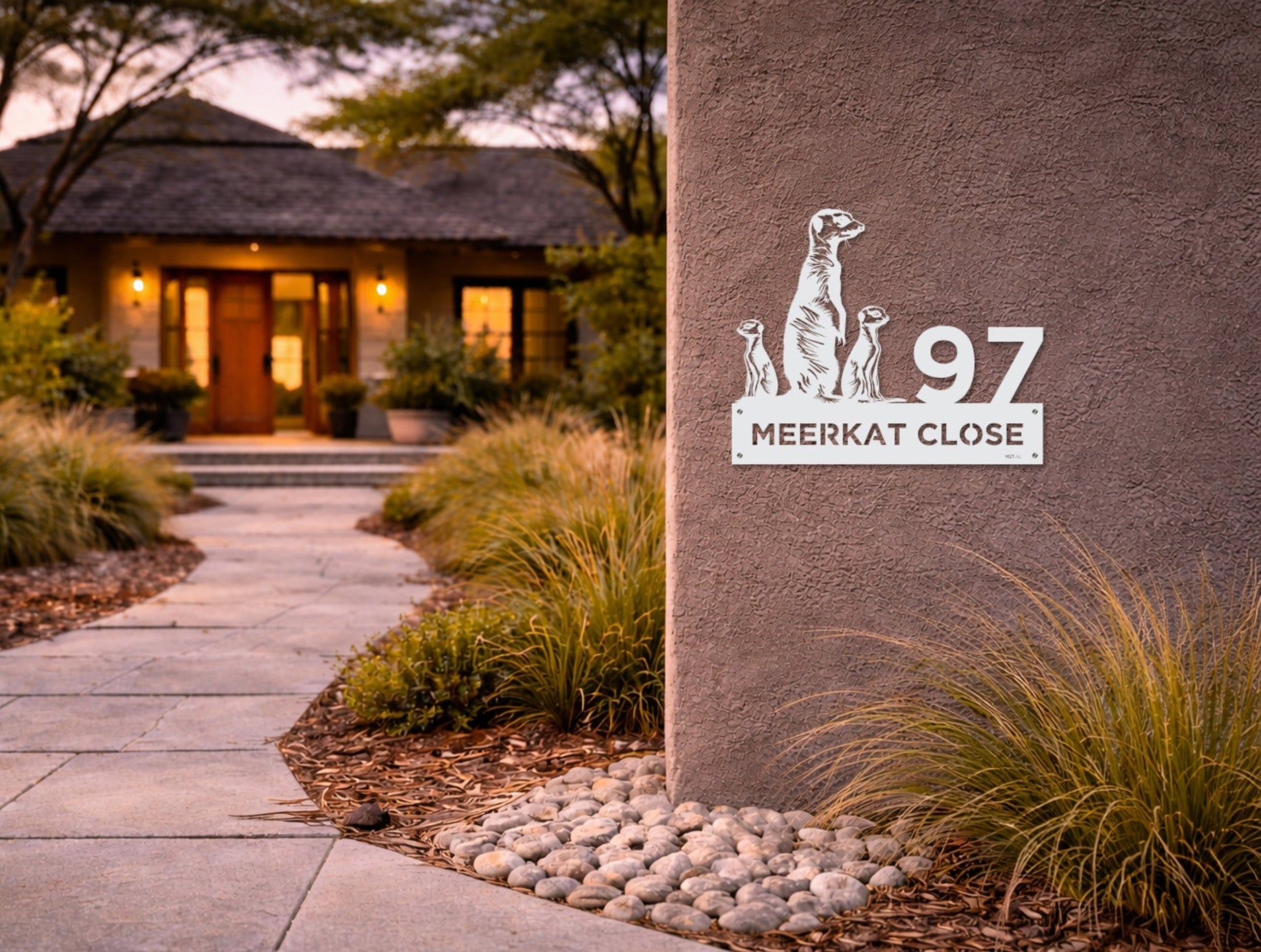 The Meerkat Metal House Number - MET - AL
