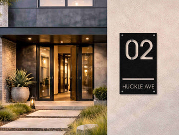 The Monoline Metal House Number - MET - AL
