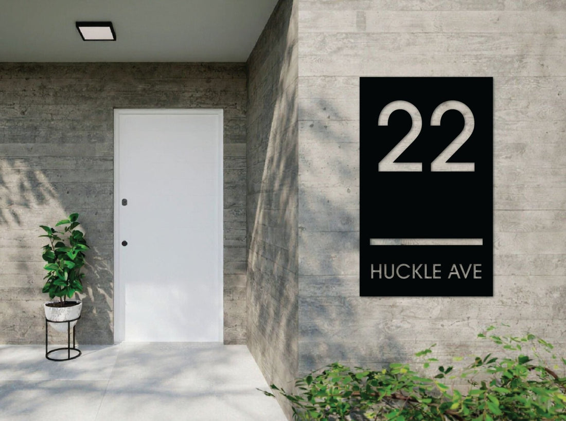 The Monoline Metal House Number - MET - AL