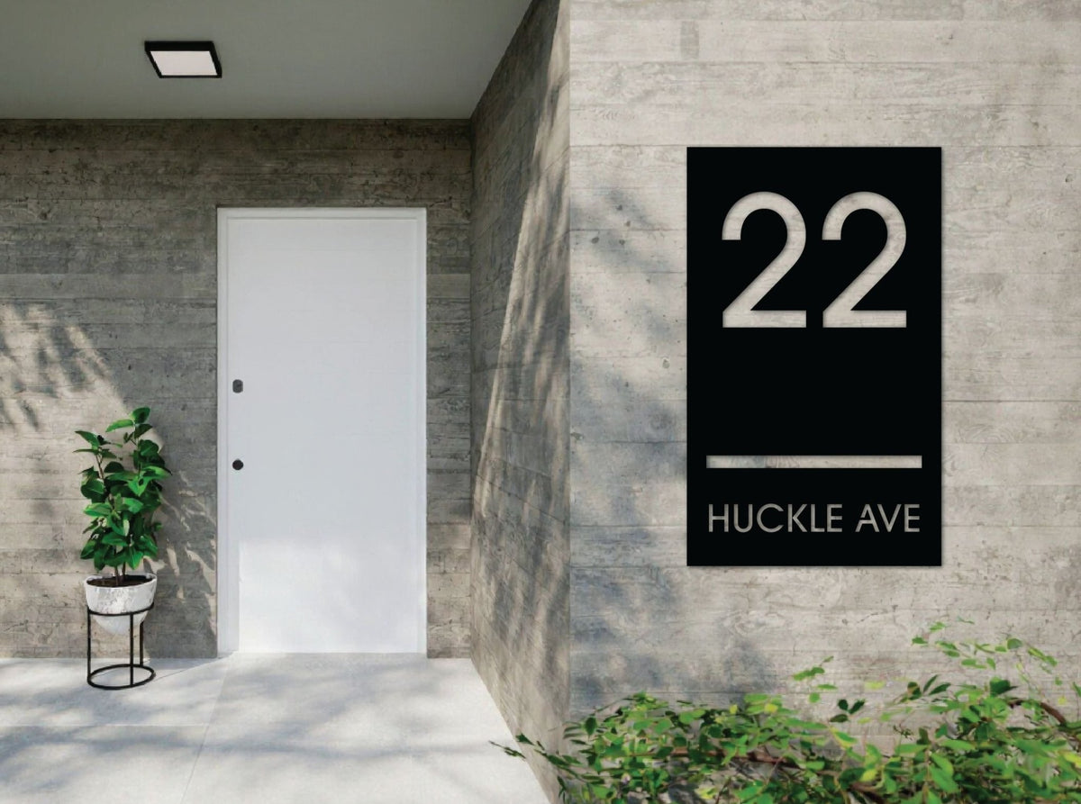 The Monoline Metal House Number - MET - AL
