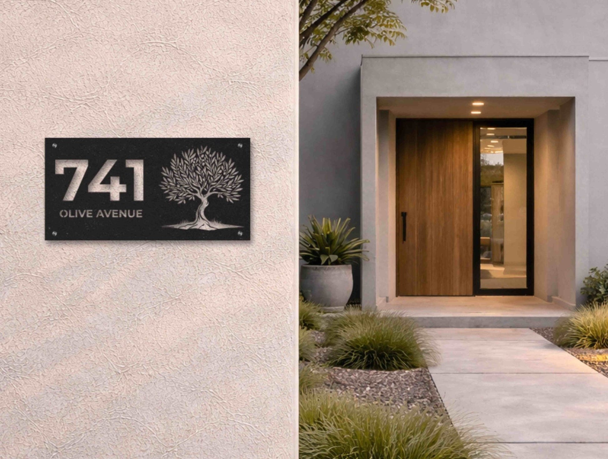 The Olive Tree Metal House Number - MET - AL
