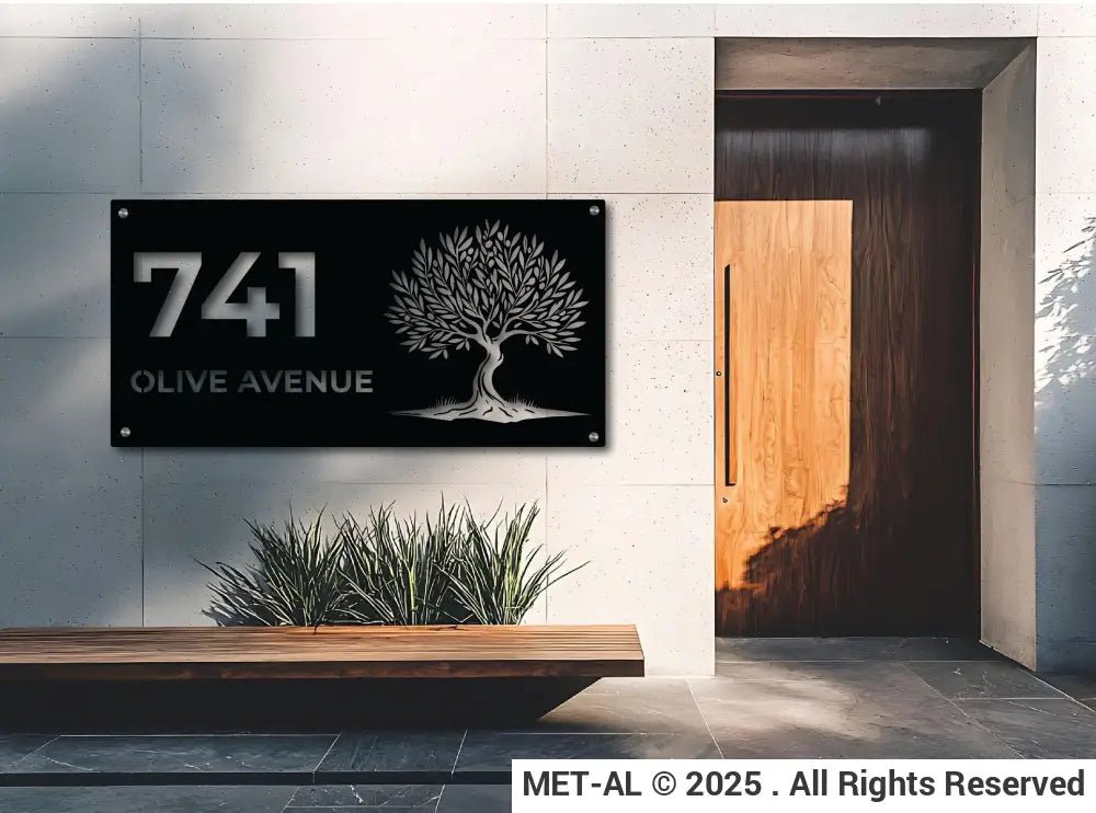 The Olive Tree Metal House Number - MET - AL