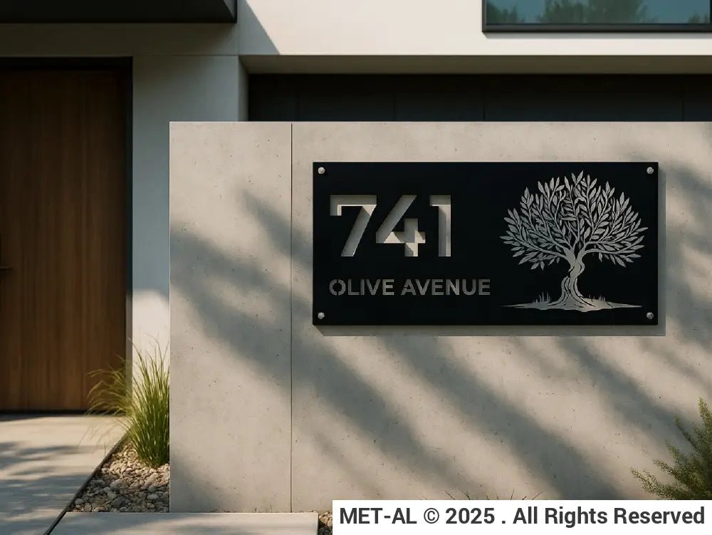 The Olive Tree Metal House Number - MET - AL