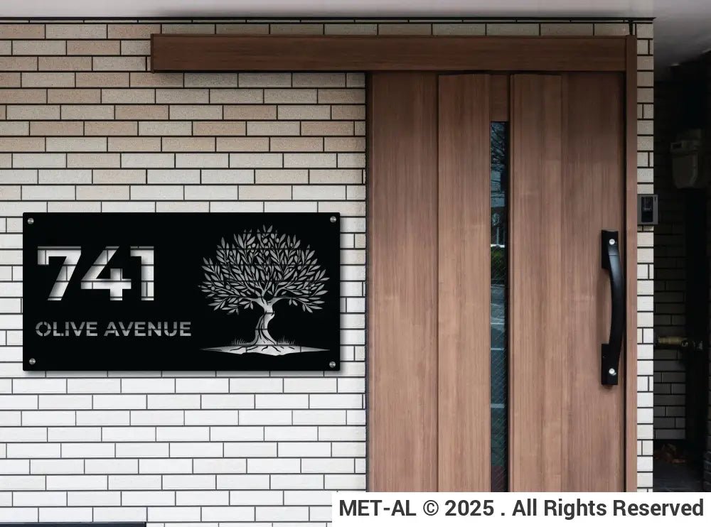 The Olive Tree Metal House Number - MET - AL