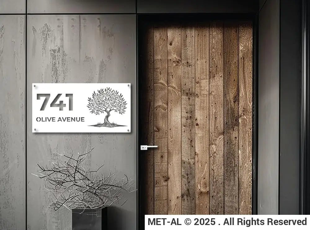The Olive Tree Metal House Number - MET - AL