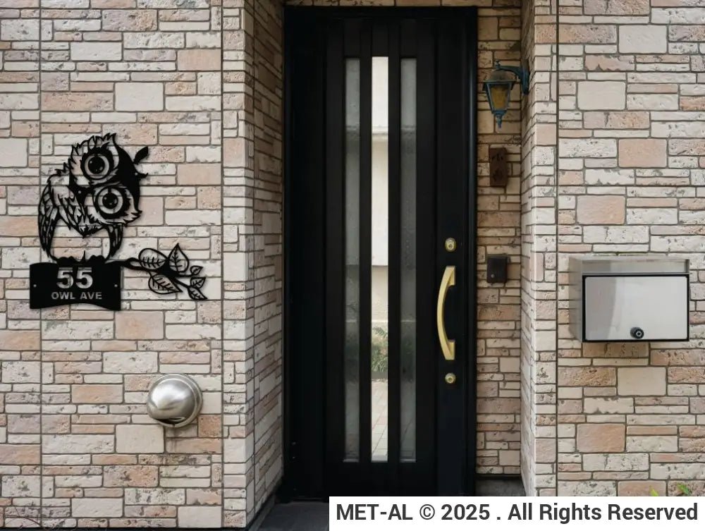 The Owl Metal House Number - MET - AL