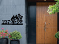 The Perched Birds Metal House Number - MET - AL