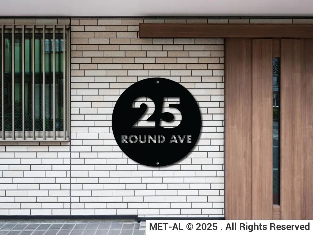 The Round Metal House Number - MET - AL