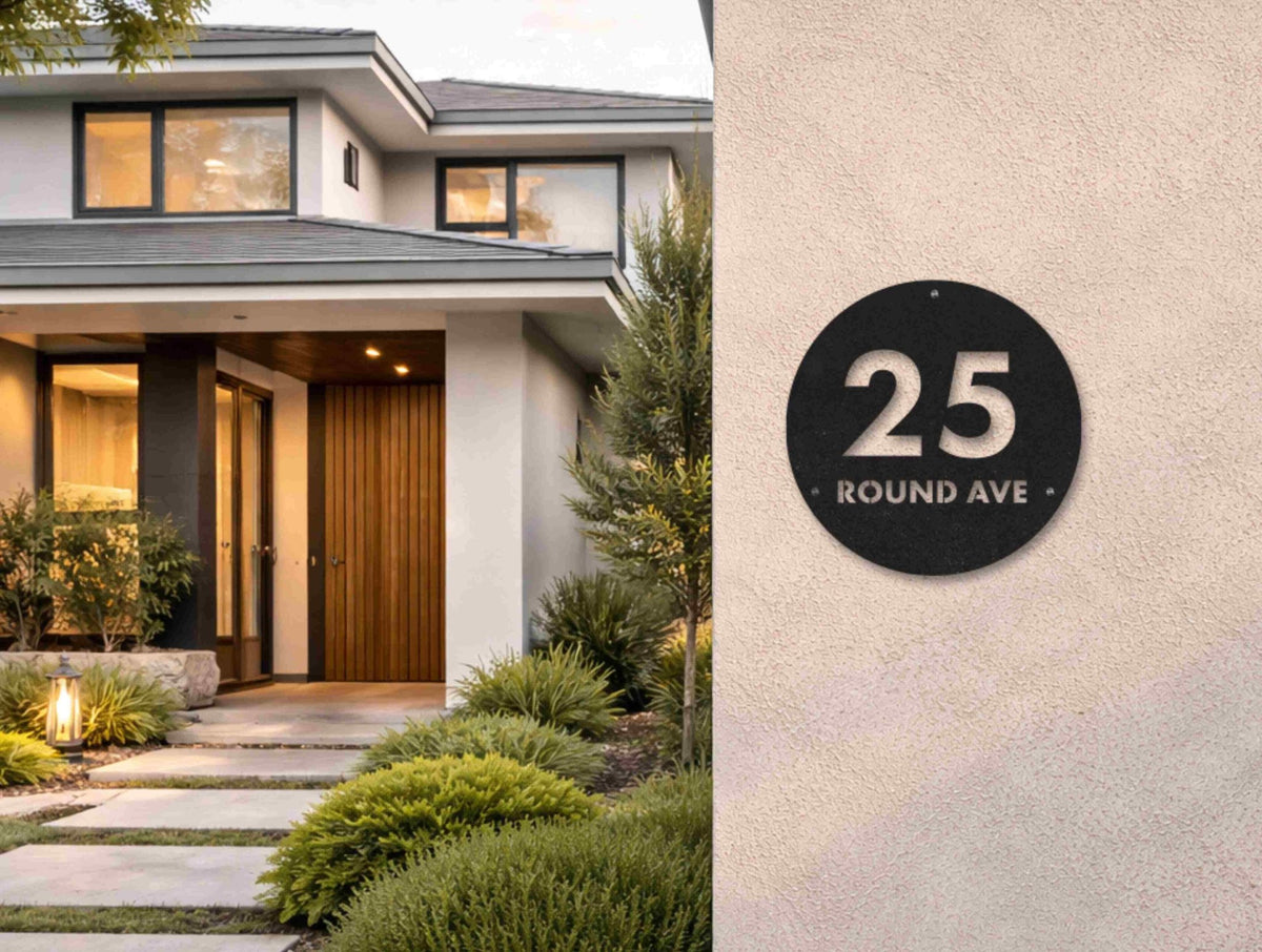 The Round Metal House Number - MET - AL