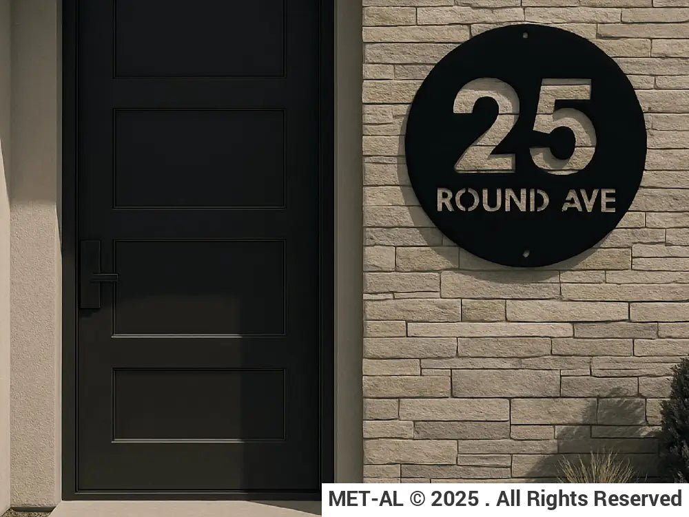 The Round Metal House Number - MET - AL
