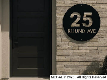 The Round Metal House Number - MET - AL