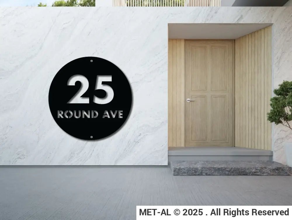 The Round Metal House Number - MET - AL