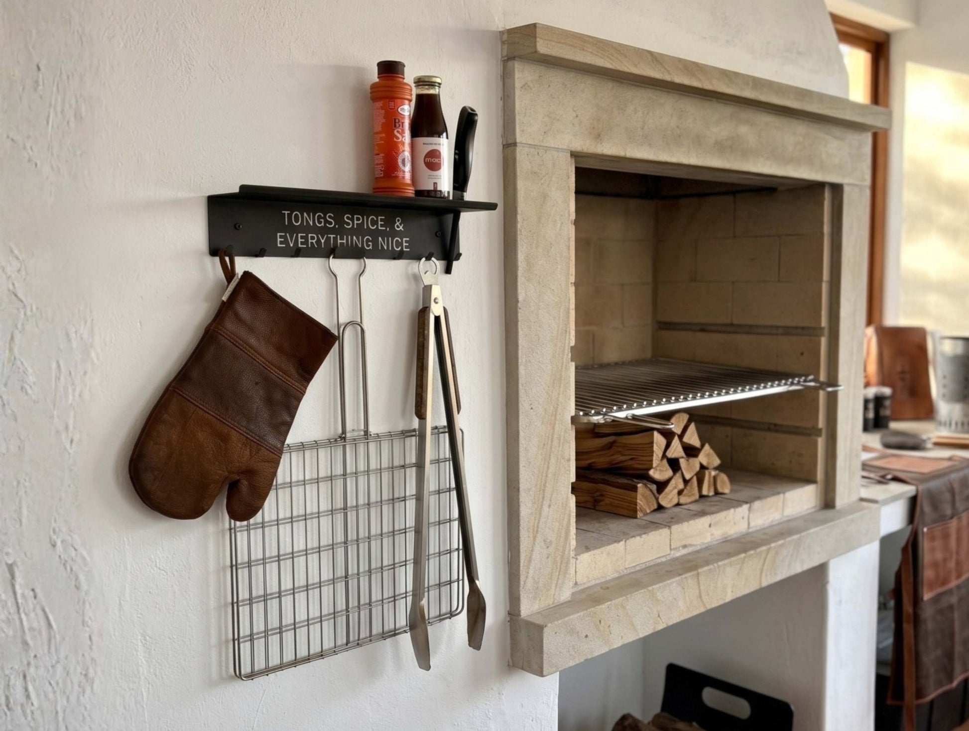 The Signature Ember Braai Utensil Holder & Shelf - MET-AL