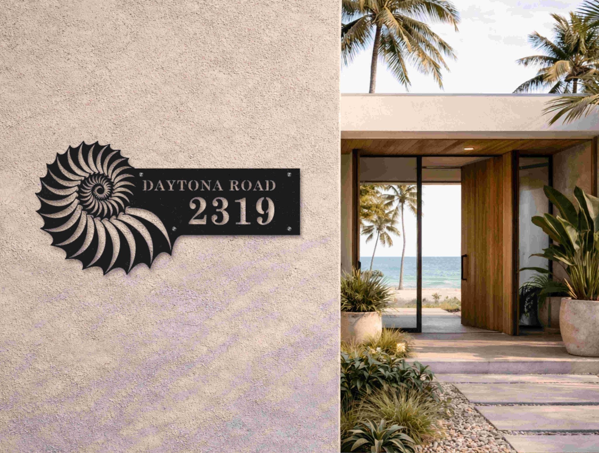The Spiral Shell Metal House Number – MET-AL