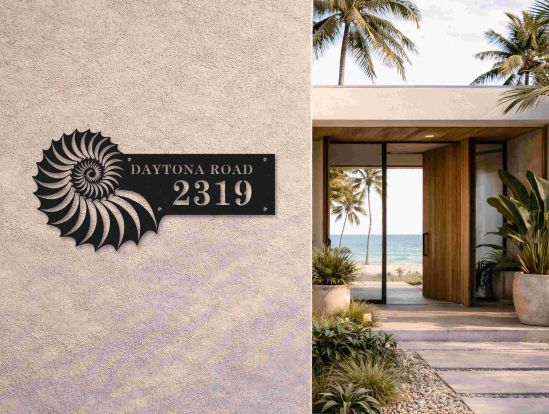 The Spiral Shell Metal House Number - MET - AL