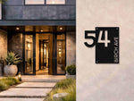 The Tandem Metal House Number - MET - AL