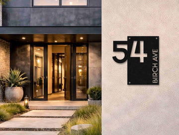 The Tandem Metal House Number - MET - AL