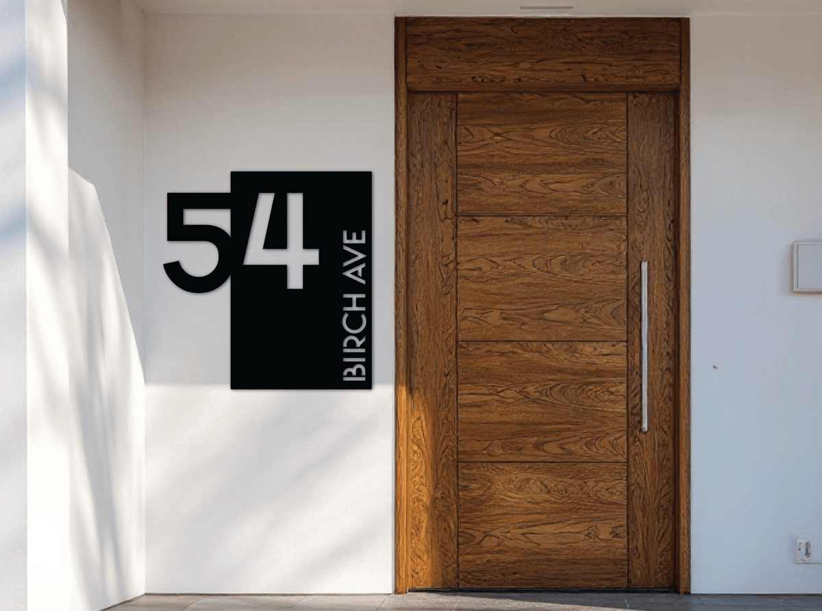 The Tandem Metal House Number - MET - AL