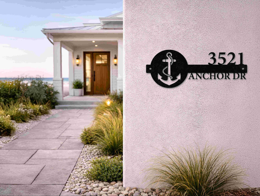 The Tidebreaker Metal House Number - MET - AL