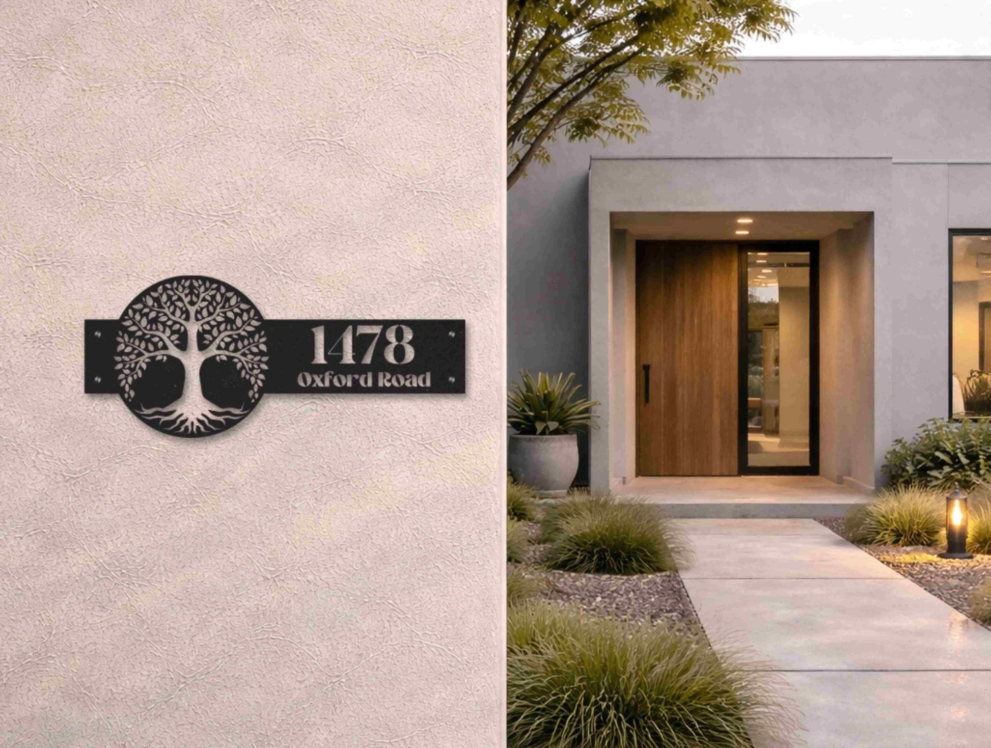 The Tree of Life Metal House Number - MET - AL