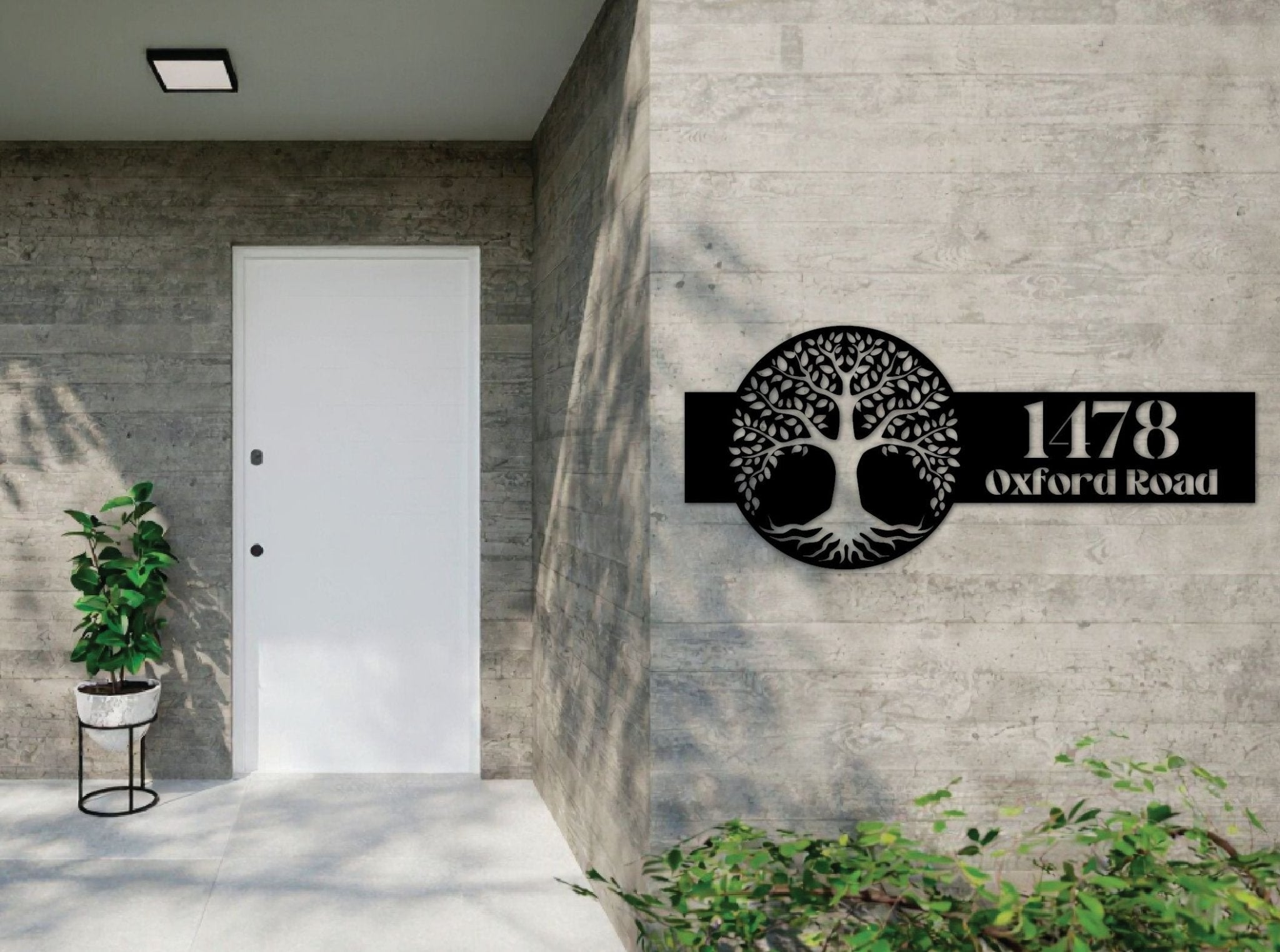 The Tree of Life Metal House Number - MET - AL