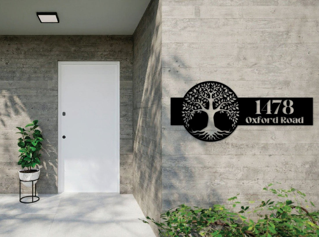 The Tree of Life Metal House Number - MET - AL