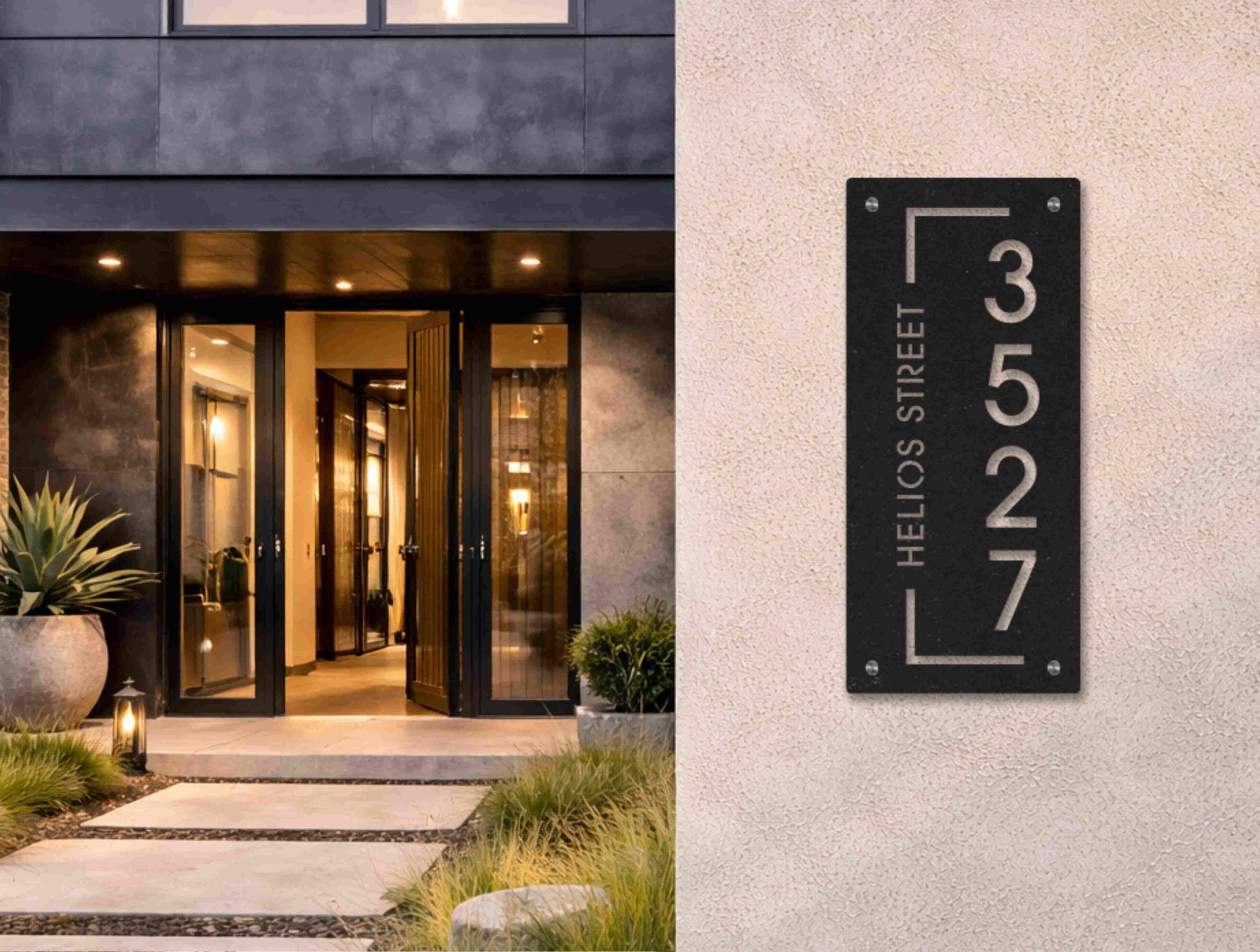 The Vertical Metal House Number - MET - AL