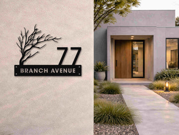 The Wild Branch Metal House Number - MET - AL