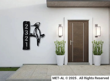 The Woodpecker Metal House Number - MET - AL