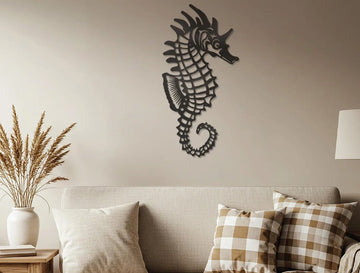 Tidebound Seahorse Metal Wall Art - MET - AL
