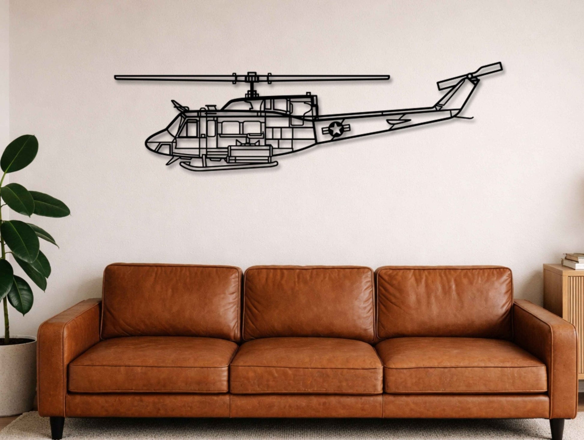UH - 1N Huey Silhouette Metal Wall Art - MET - AL