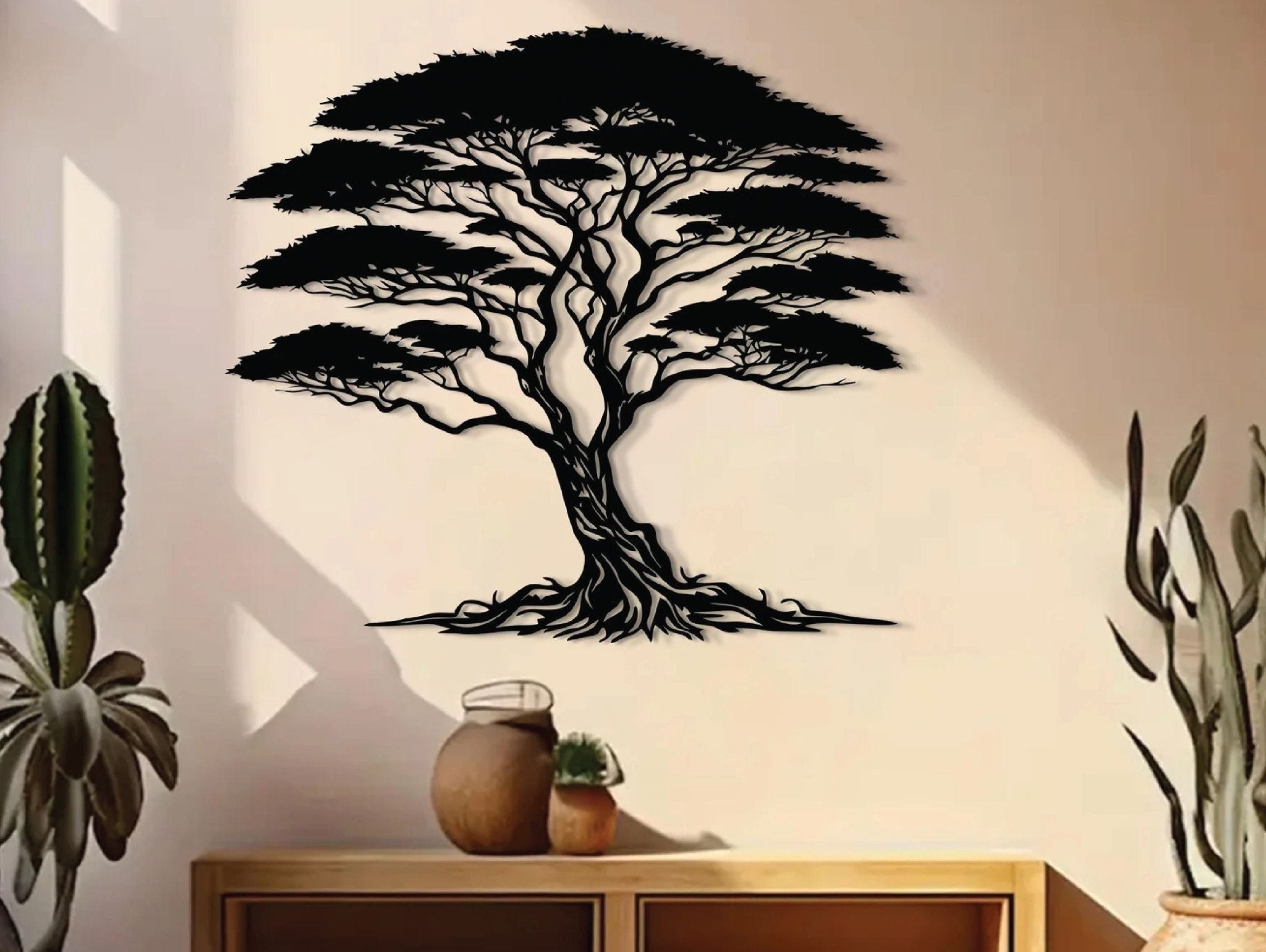 Umbrella Thorn Metal Wall Art - MET - AL