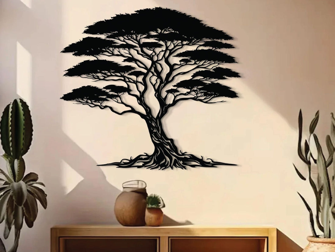 Umbrella Thorn Metal Wall Art - MET - AL