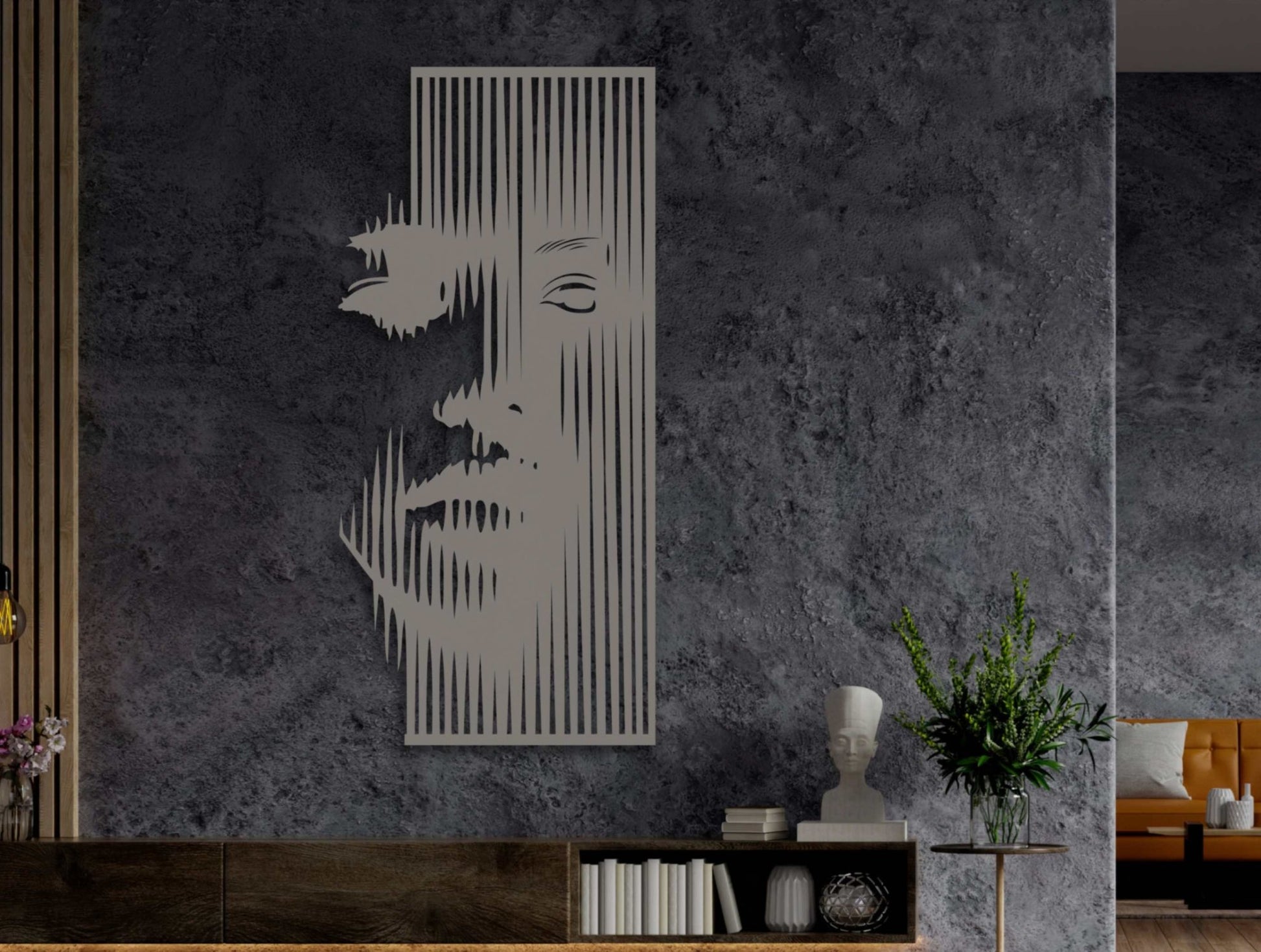 Veiled Expression Metal Wall Art - MET - AL