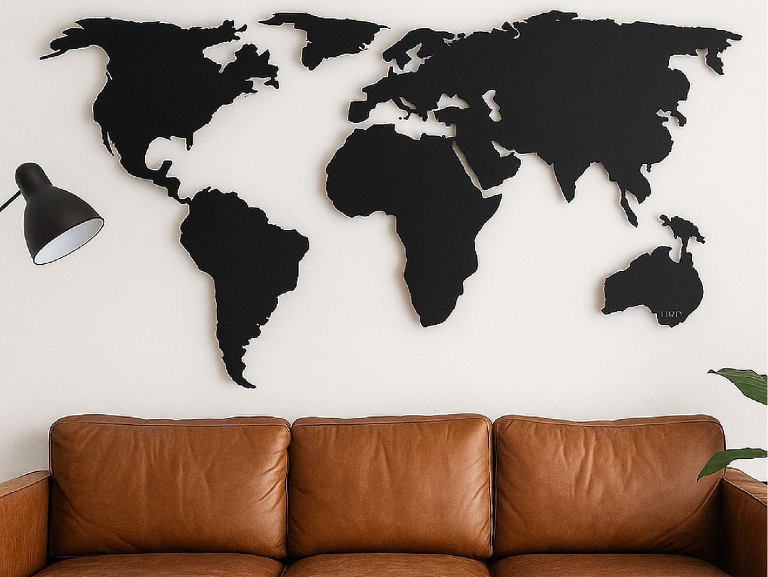 World Map Metal Wall Art - MET - AL