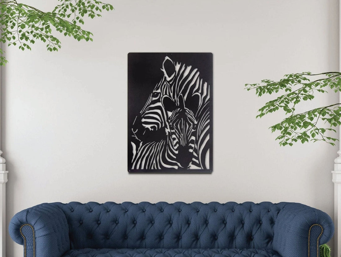 Zebra Serenade Metal Wall Art - MET - AL