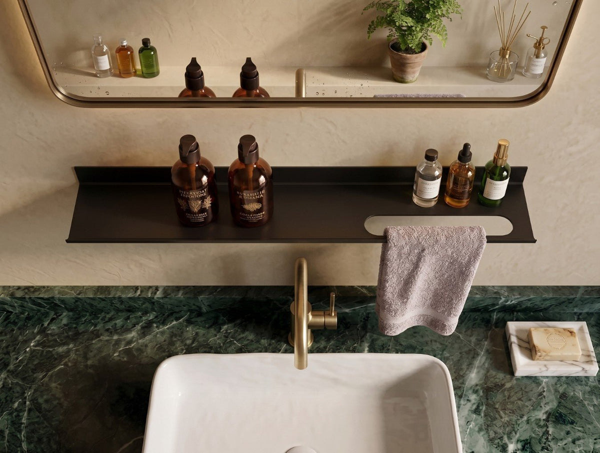 Zenith Bathroom Shelf & Hand Towel Rail - MET-AL